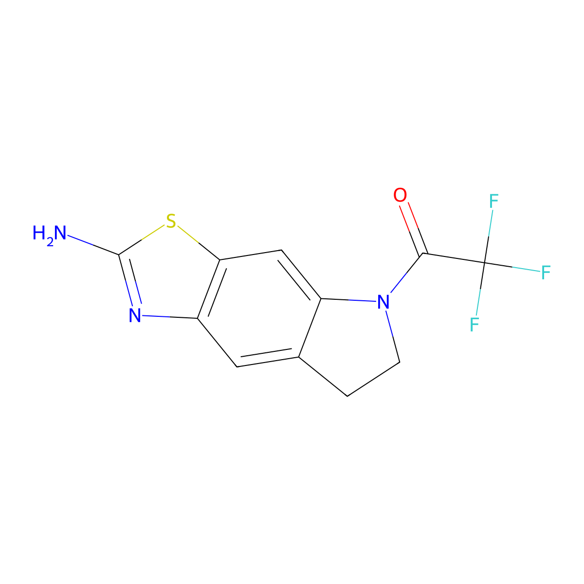 1-(2-Amino-6,7-dihydro-5H-thiazolo[4,5-F]indol-5-YL)-2,2,2-trifluoroethanone molecular structure, CAS 1247879-10-2