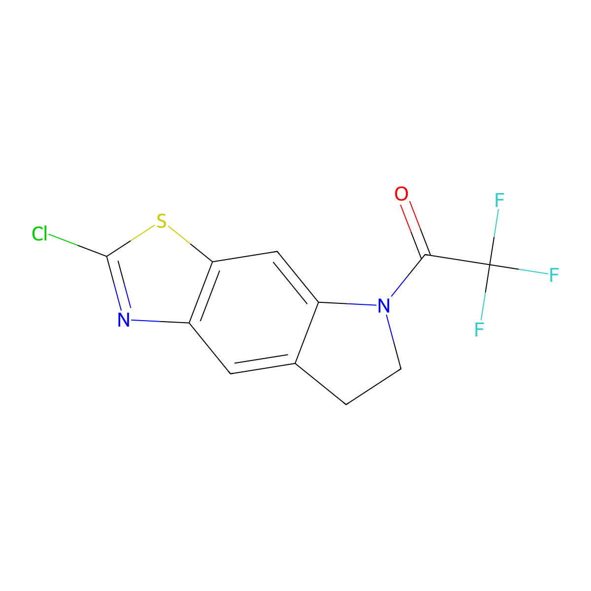 1-(2-Chloro-6,7-dihydro-5H-thiazolo[4,5-F]indol-5-YL)-2,2,2-trifluoroethanone molecular structure, CAS 1247879-11-3