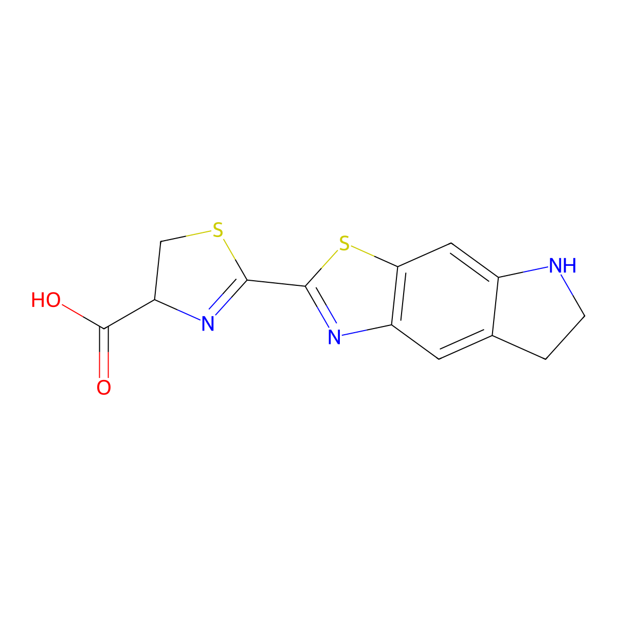 (S)-2-(6,7-Dihydro-5H-thiazolo[4,5-f]indol-2-yl)-4,5-dihydrothiazole-4-carboxylic acid molecular structure, CAS 1247879-16-8