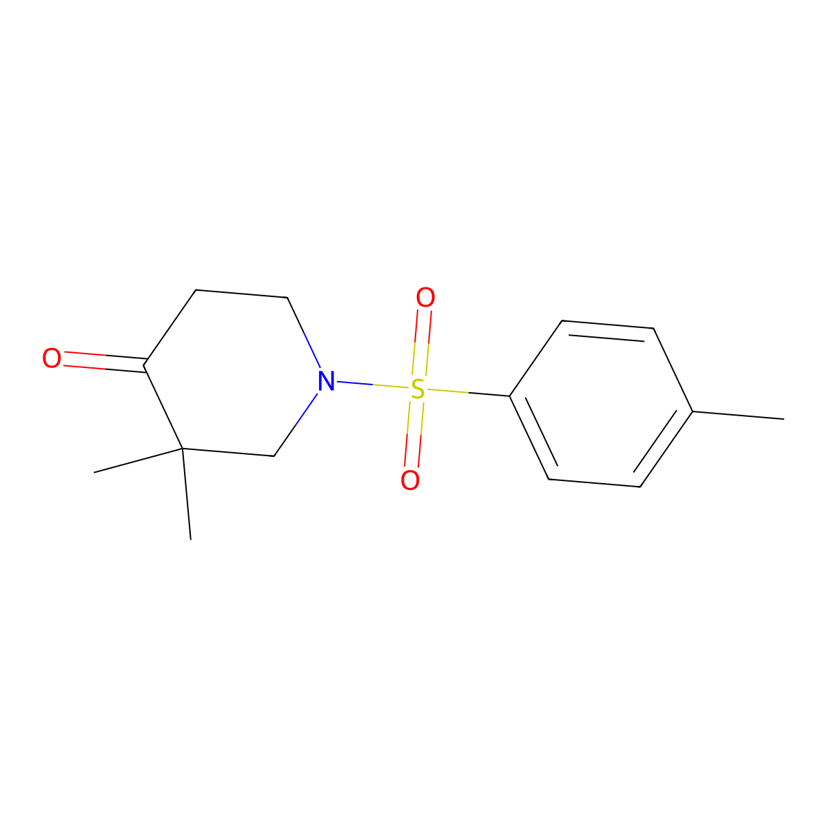 3,3-Dimethyl-1-tosylpiperidin-4-one molecular structure, CAS 1247885-05-7