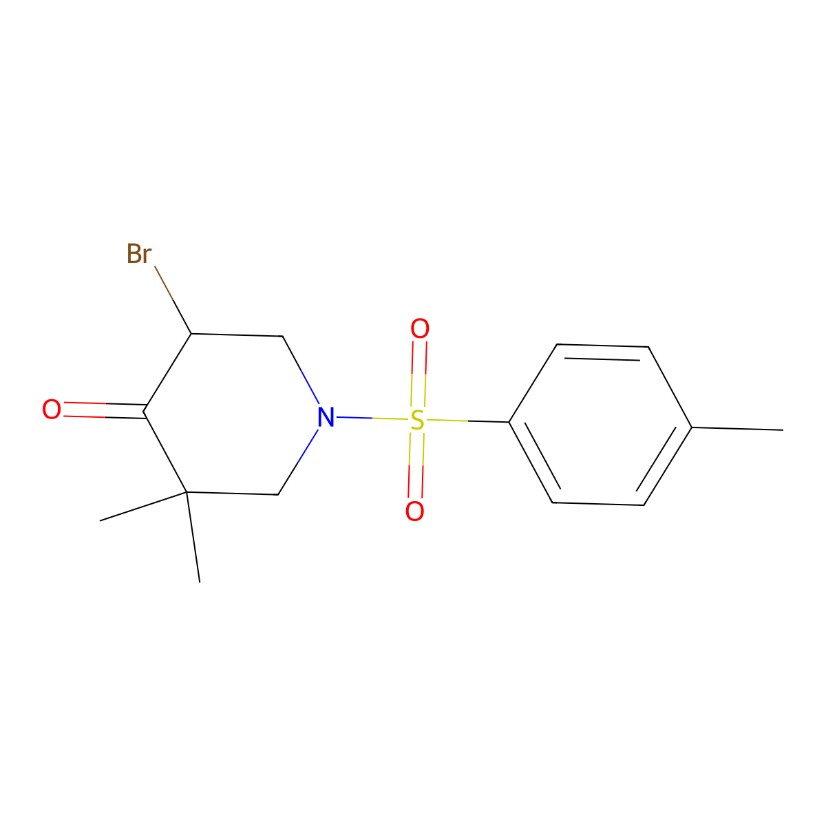5-Bromo-3,3-dimethyl-1-tosylpiperidin-4-one molecular structure, CAS 1247885-06-8