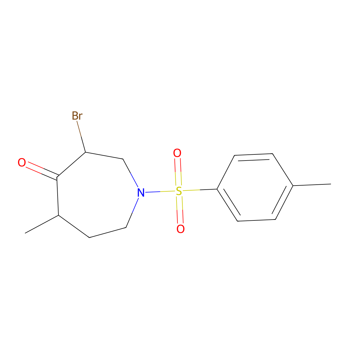 3-Bromo-5-methyl-1-tosylazepan-4-one molecular structure, CAS 1247885-24-0