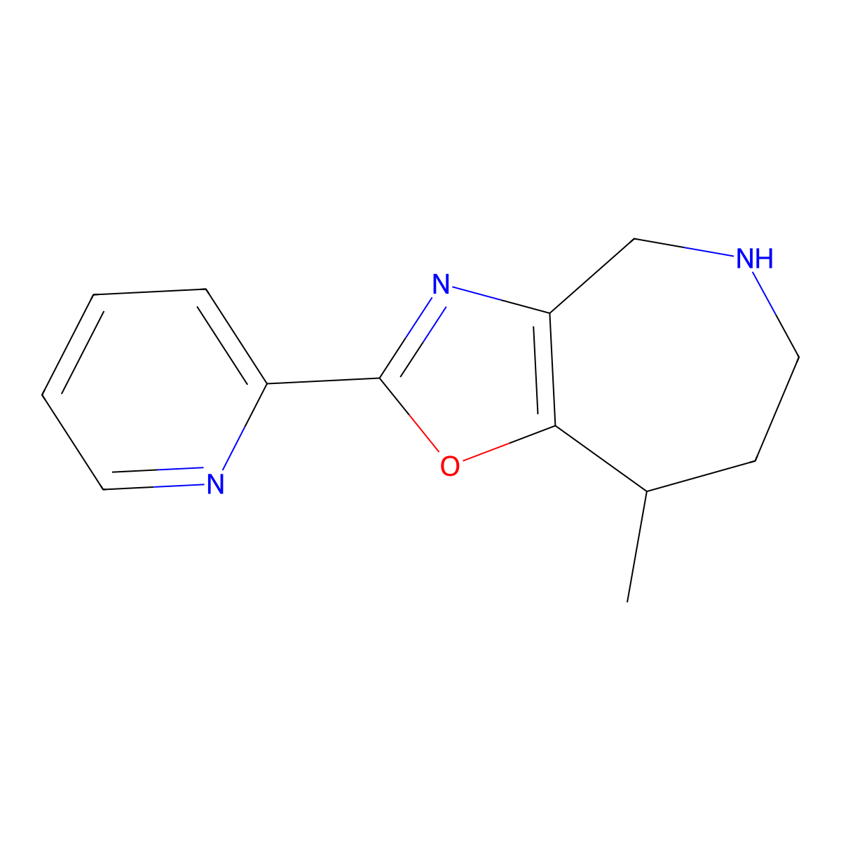 8-Methyl-2-(pyridin-2-yl)-5,6,7,8-tetrahydro-4H-oxazolo[4,5-c]azepine molecular structure, CAS 1247885-34-2