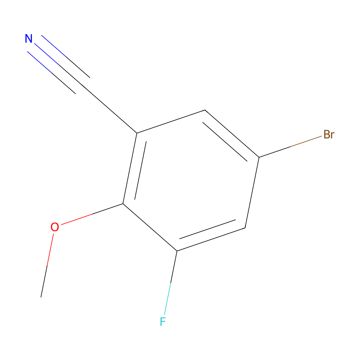 5-Bromo-3-fluoro-2-methoxybenzonitrile molecular structure, CAS 1247885-38-6