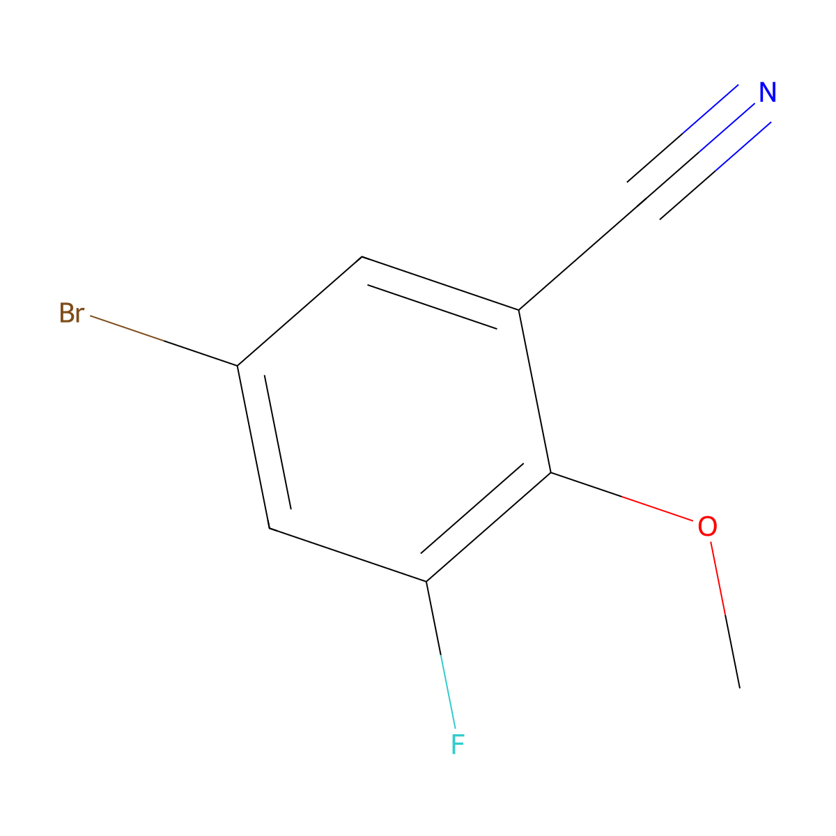 5-Bromo-3-fluoro-2-methoxybenzonitrile molecular structure, CAS 1247885-38-6