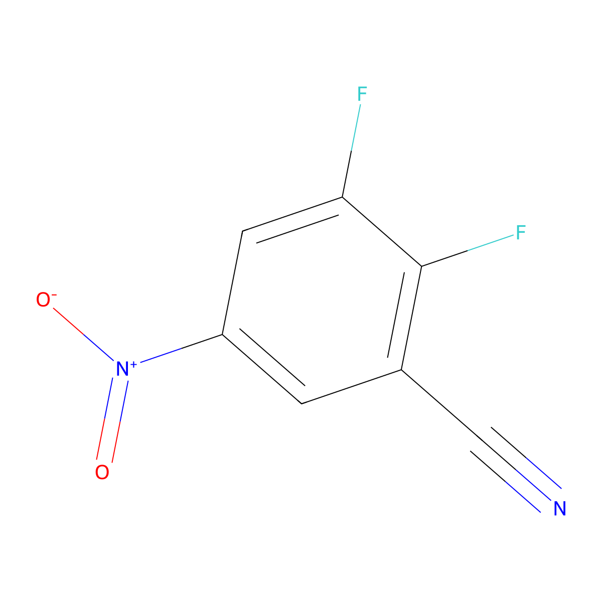 2,3-Difluoro-5-nitrobenzonitrile molecular structure, CAS 1247885-40-0