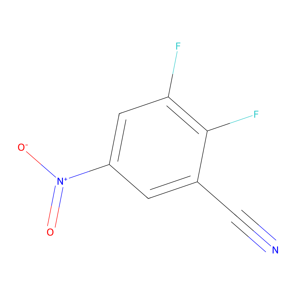 2,3-Difluoro-5-nitrobenzonitrile molecular structure, CAS 1247885-40-0