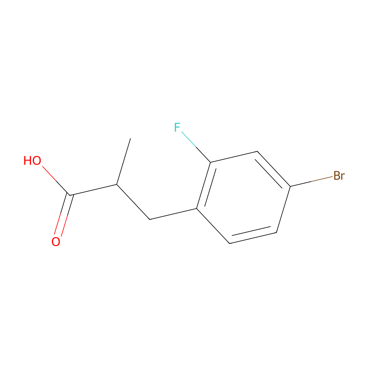 3-(4-Bromo-2-fluorophenyl)-2-methylpropanoic acid molecular structure, CAS 1247888-93-2