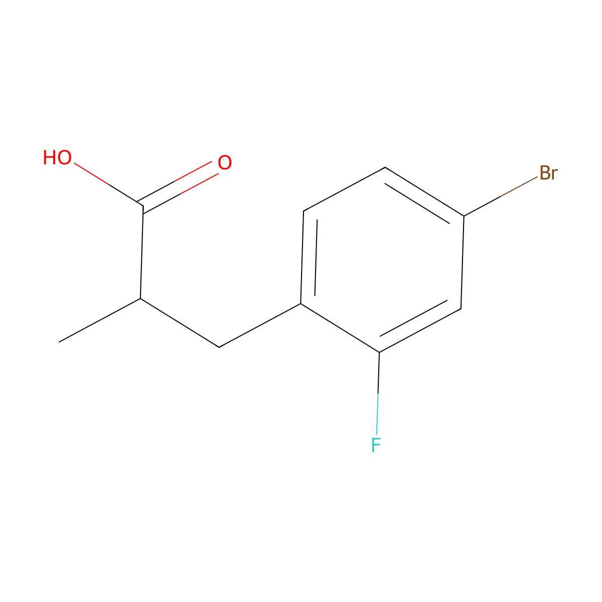 3-(4-Bromo-2-fluorophenyl)-2-methylpropanoic acid molecular structure, CAS 1247888-93-2