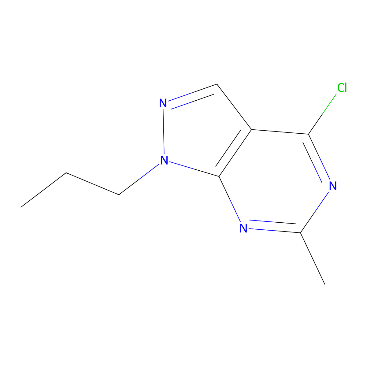 4-chloro-6-methyl-1-propyl-1H-pyrazolo[3,4-d]pyrimidine molecular structure, CAS 1247889-66-2