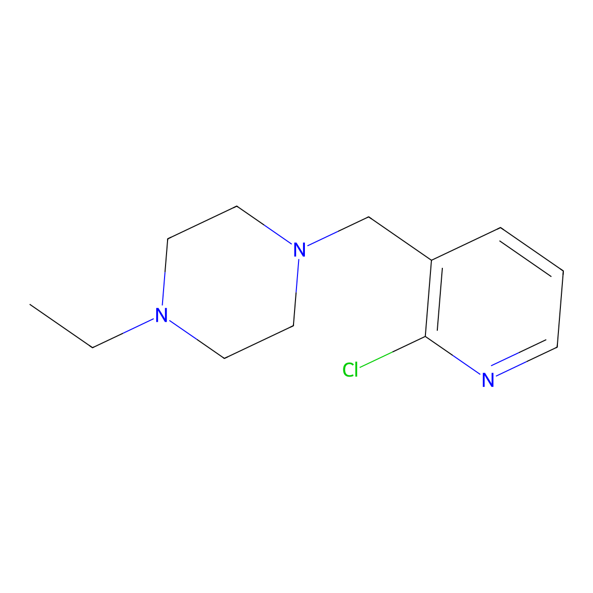 1-((2-Chloropyridin-3-yl)methyl)-4-ethylpiperazine molecular structure, CAS 1247890-74-9