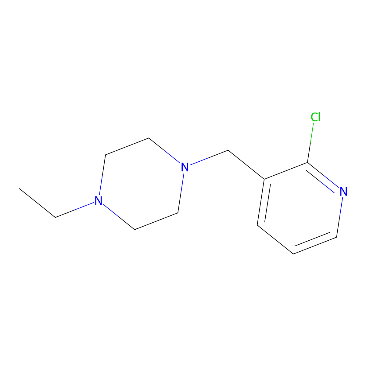 1-((2-Chloropyridin-3-yl)methyl)-4-ethylpiperazine molecular structure, CAS 1247890-74-9