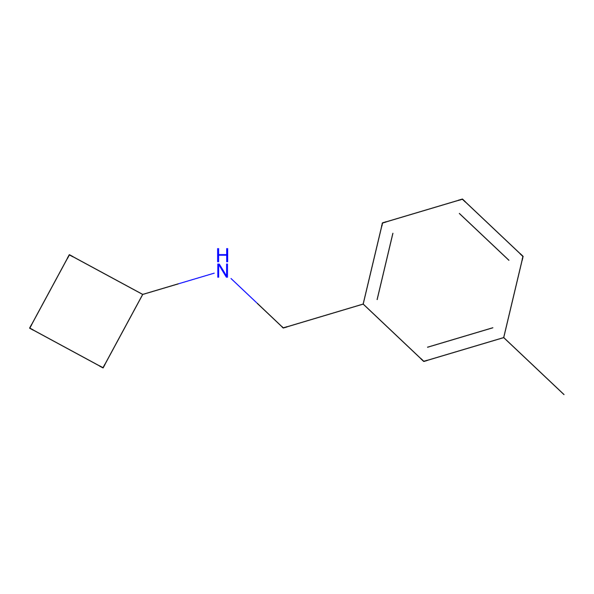 N-[(3-methylphenyl)methyl]cyclobutanamine molecular structure, CAS 1247893-39-5