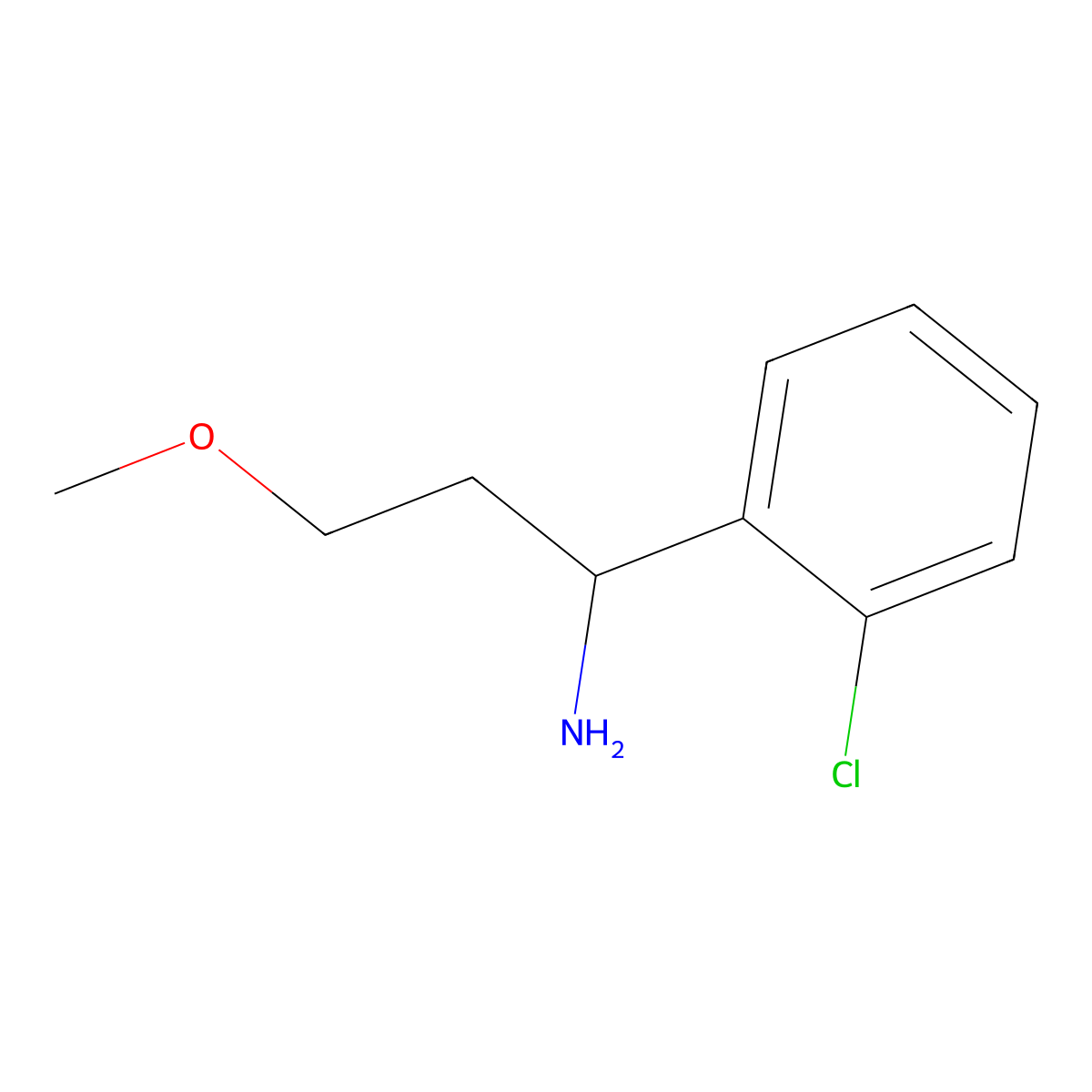 1-(2-Chlorophenyl)-3-methoxypropan-1-amine molecular structure, CAS 1247893-69-1