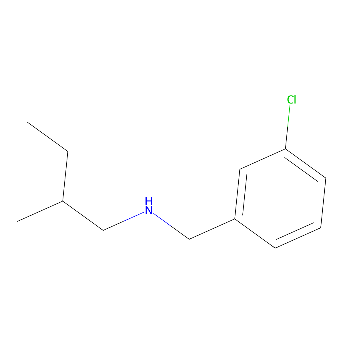 [(3-Chlorophenyl)methyl](2-methylbutyl)amine molecular structure, CAS 1247893-74-8