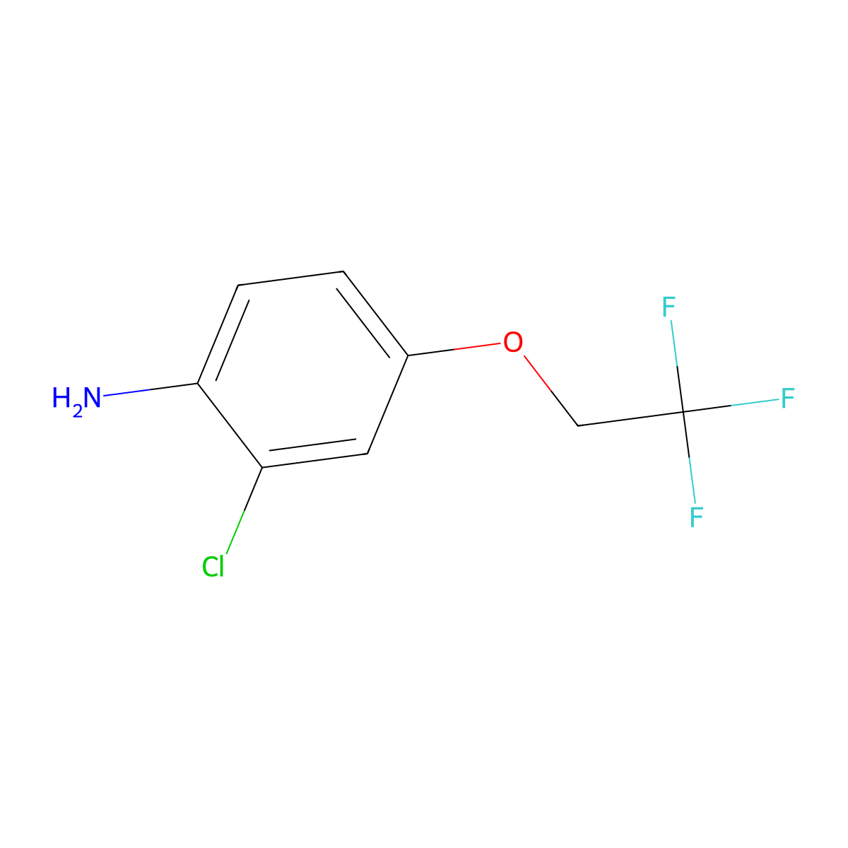 2-Chloro-4-(2,2,2-trifluoroethoxy)aniline molecular structure, CAS 1247893-83-9