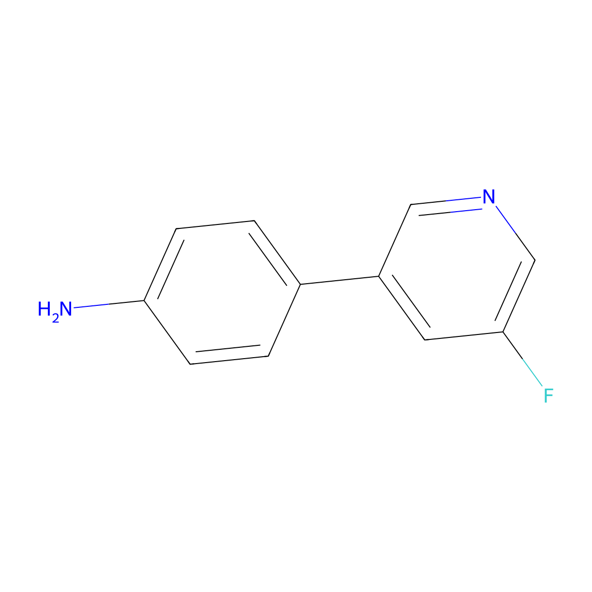 4-(5-Fluoro-3-pyridinyl)benzenamine molecular structure, CAS 1247895-06-2