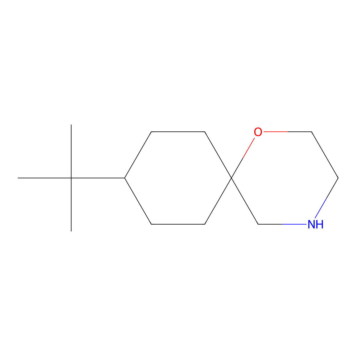 9-(Tert-butyl)-1-oxa-4-azaspiro[5.5]undecane molecular structure, CAS 1247899-24-6