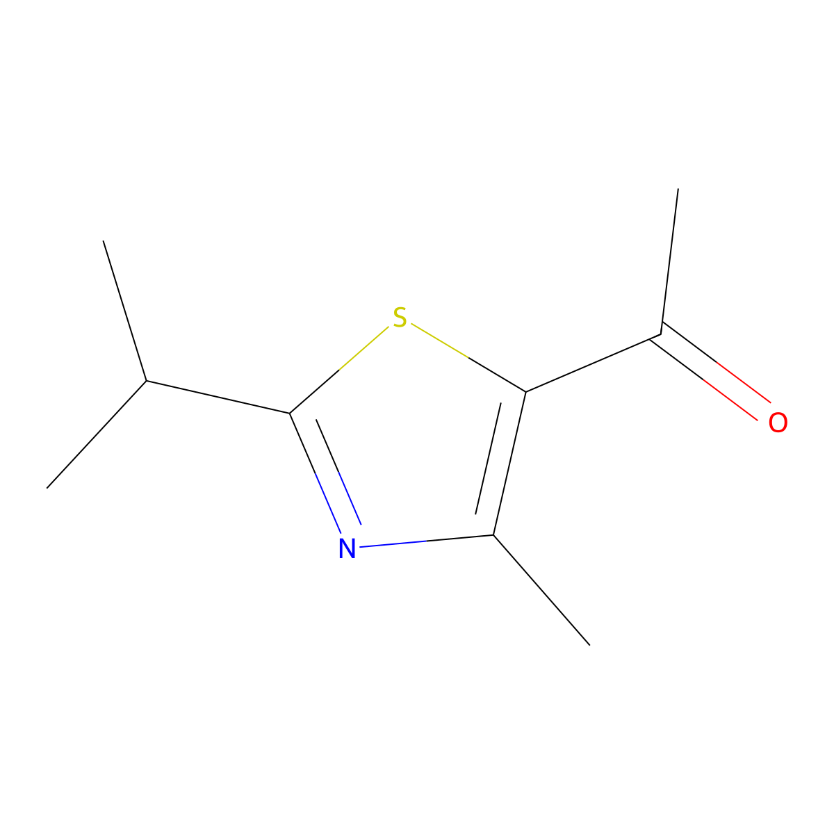 1-[4-Methyl-2-(propan-2-yl)-1,3-thiazol-5-yl]ethan-1-one molecular structure, CAS 1247900-44-2