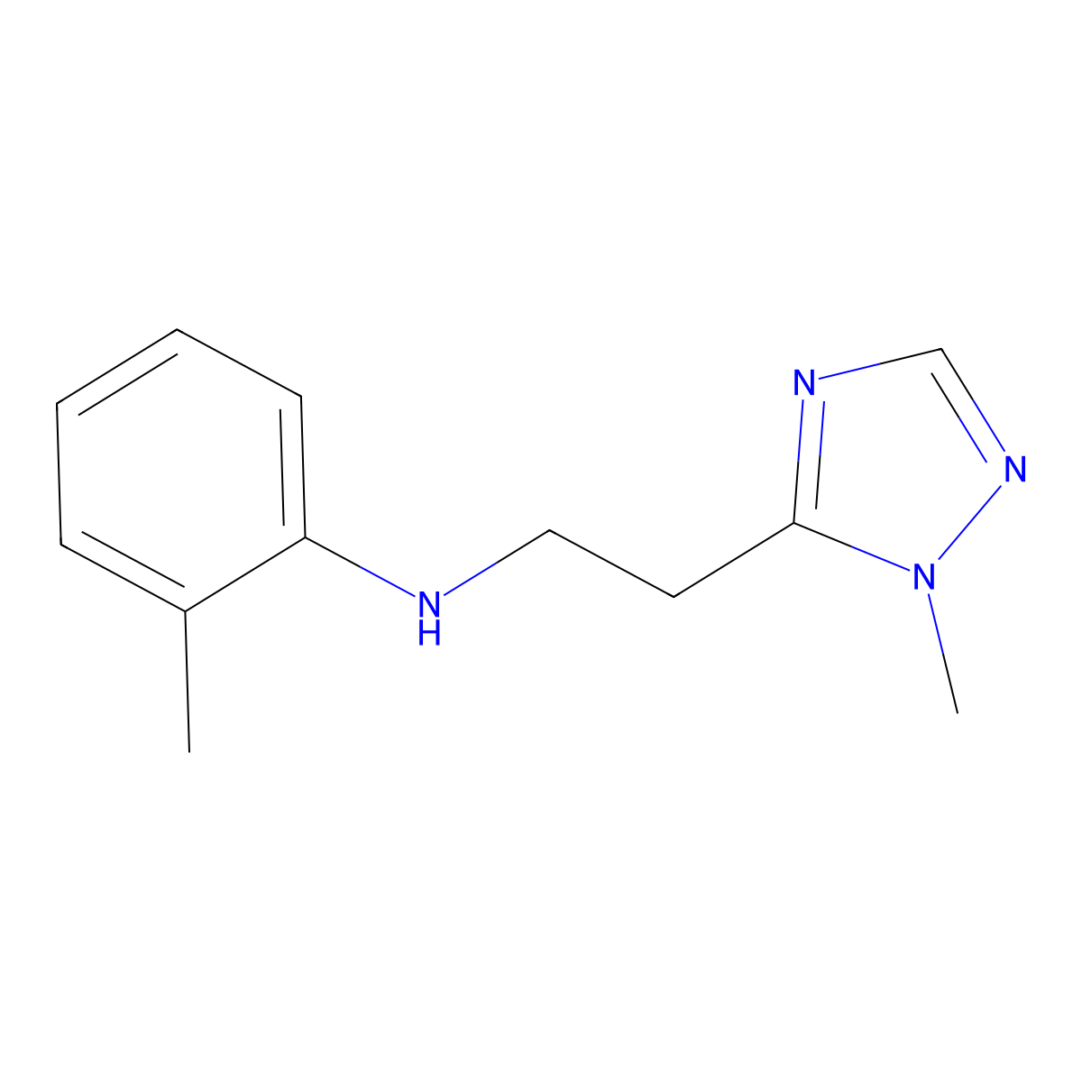 2-Methyl-N-(2-(1-methyl-1h-1,2,4-triazol-5-yl)ethyl)aniline molecular structure, CAS 1247901-88-7