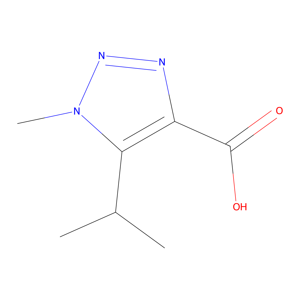 1-methyl-5-(propan-2-yl)-1H-1,2,3-triazole-4-carboxylic acid molecular structure, CAS 1247902-49-3