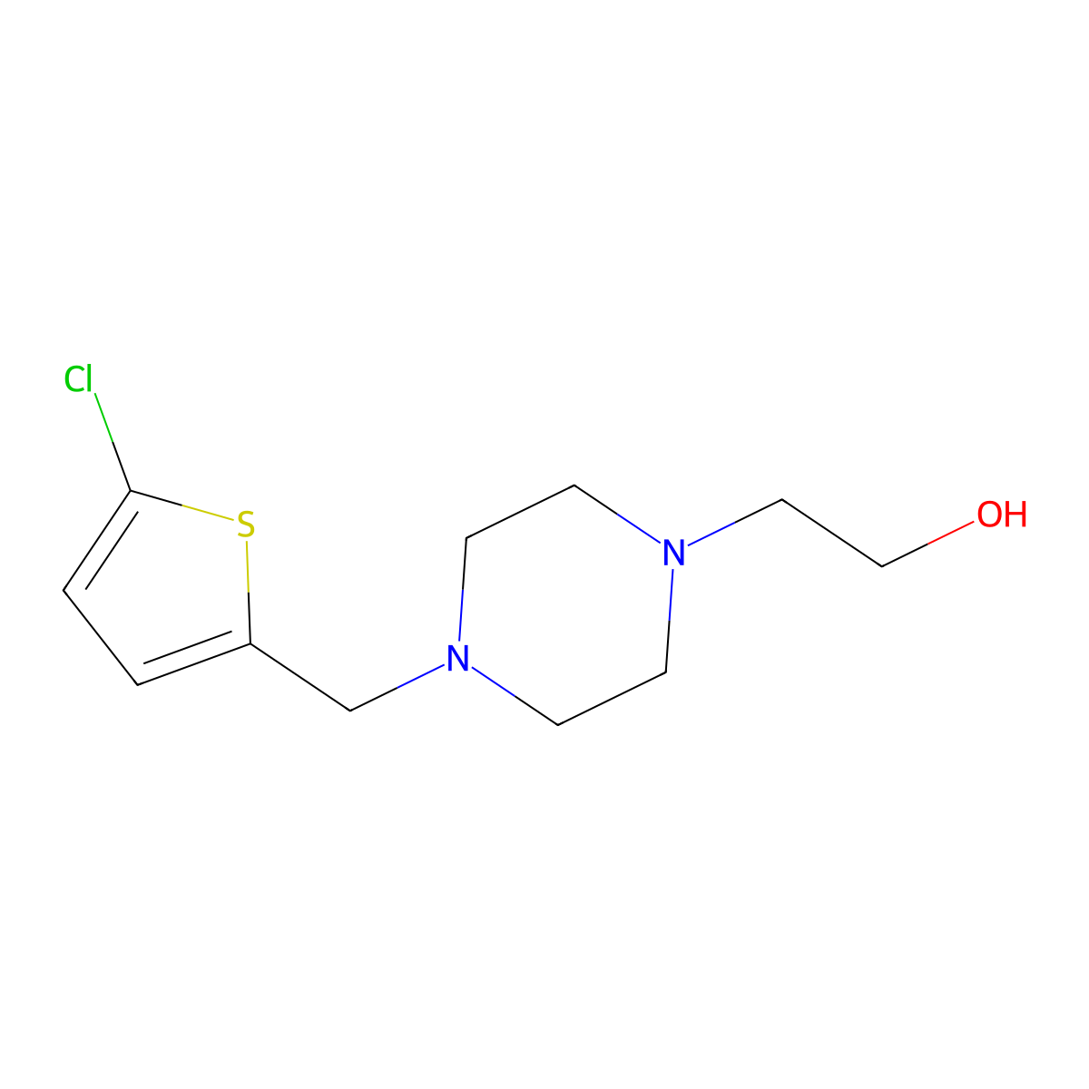 2-(4-((5-Chlorothiophen-2-yl)methyl)piperazin-1-yl)ethan-1-ol molecular structure, CAS 1247902-51-7