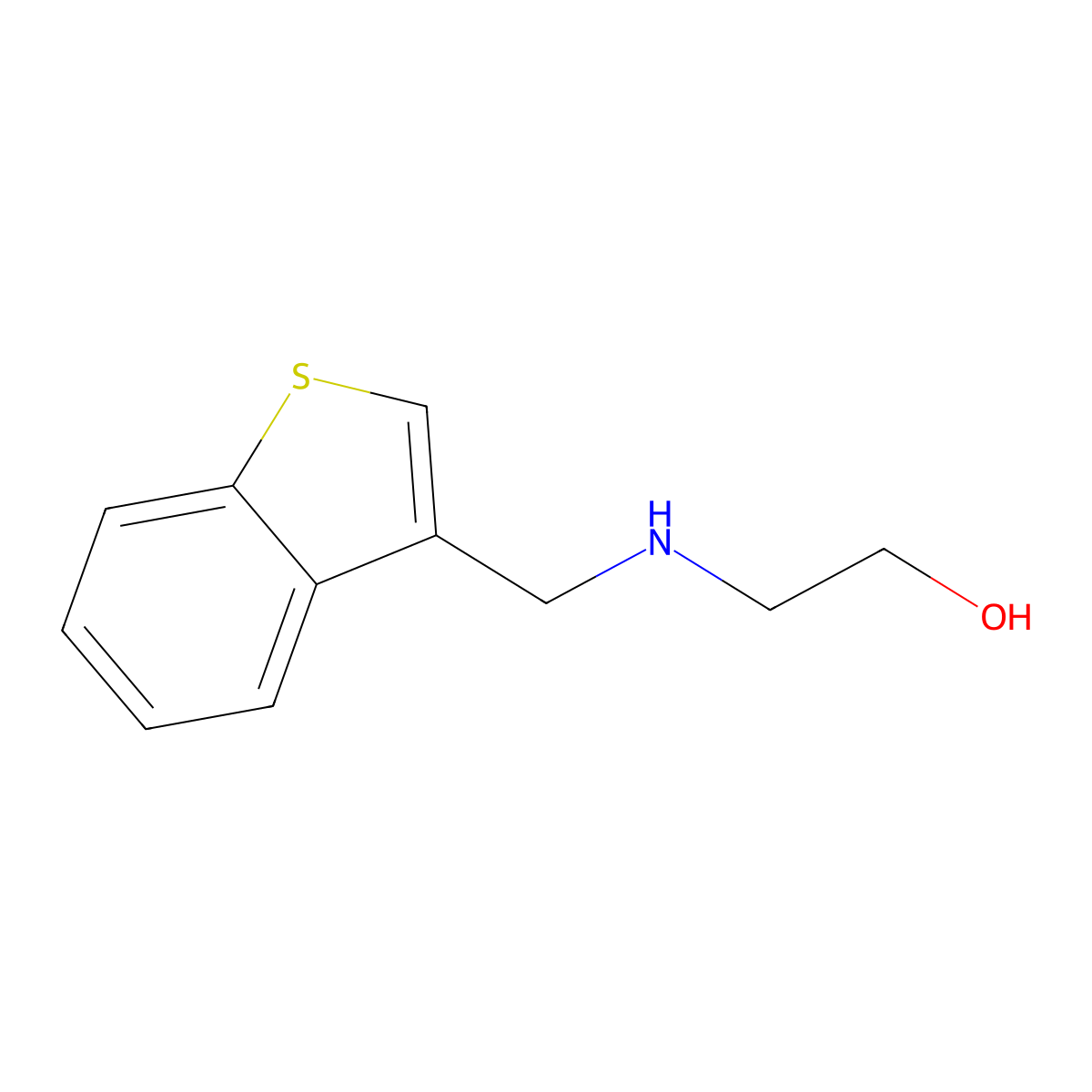 2-{[(1-Benzothiophen-3-yl)methyl]amino}ethan-1-ol molecular structure, CAS 1247903-68-9