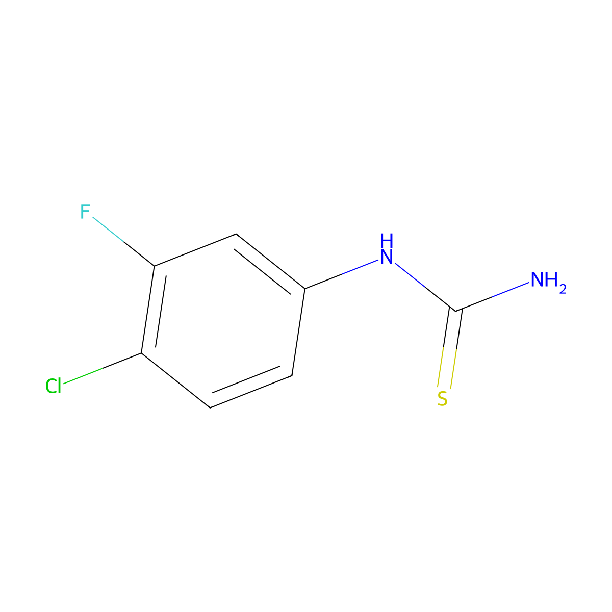 (4-Chloro-3-fluorophenyl)thiourea molecular structure, CAS 1247905-10-7