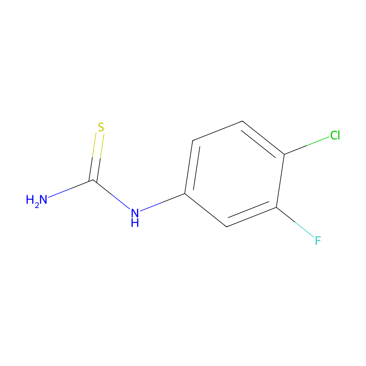(4-Chloro-3-fluorophenyl)thiourea molecular structure, CAS 1247905-10-7