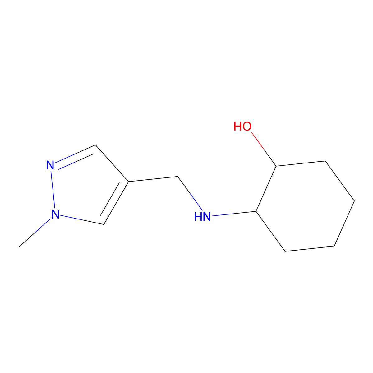 2-{[(1-methyl-1H-pyrazol-4-yl)methyl]amino}cyclohexan-1-ol molecular structure, CAS 1247906-50-8