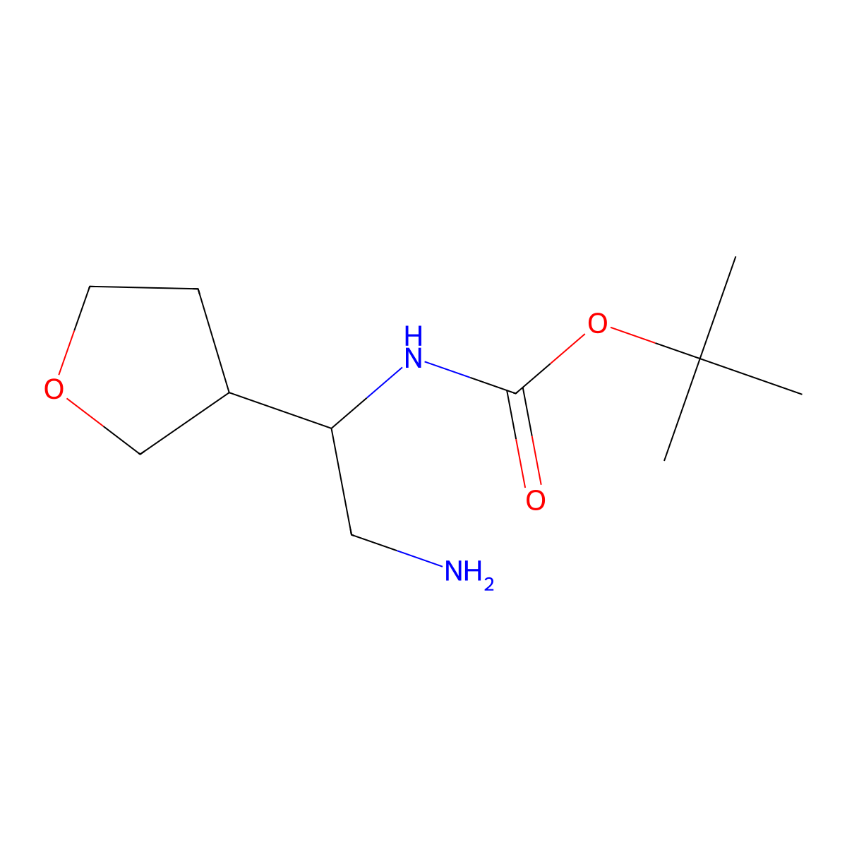 tert-butyl N-[2-amino-1-(oxolan-3-yl)ethyl]carbamate molecular structure, CAS 1247906-88-2
