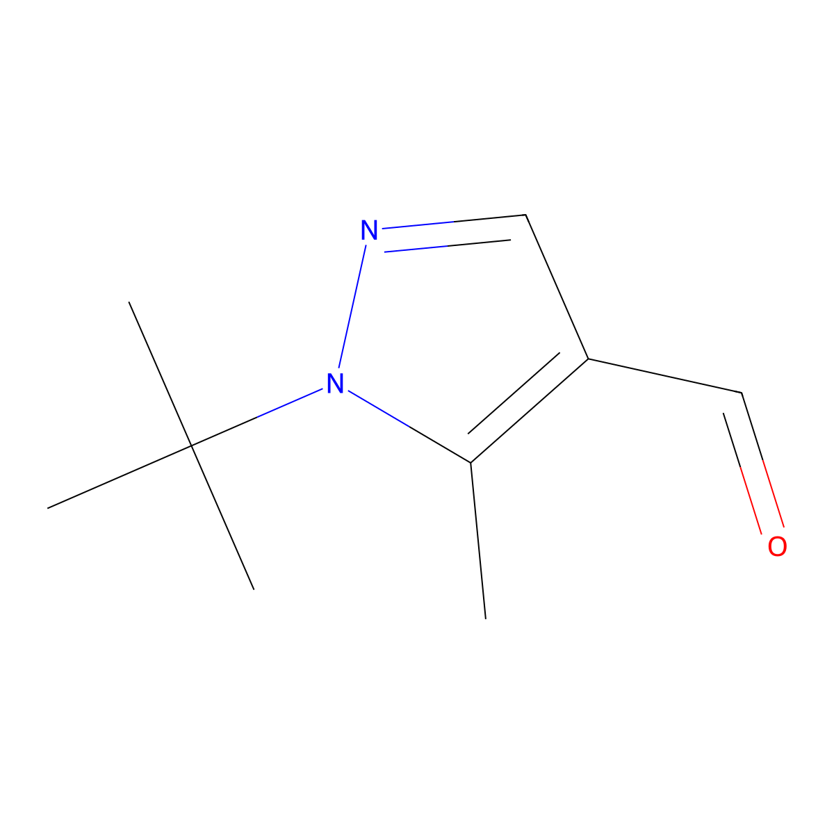1-tert-Butyl-5-methyl-1H-pyrazole-4-carbaldehyde molecular structure, CAS 1247907-79-4