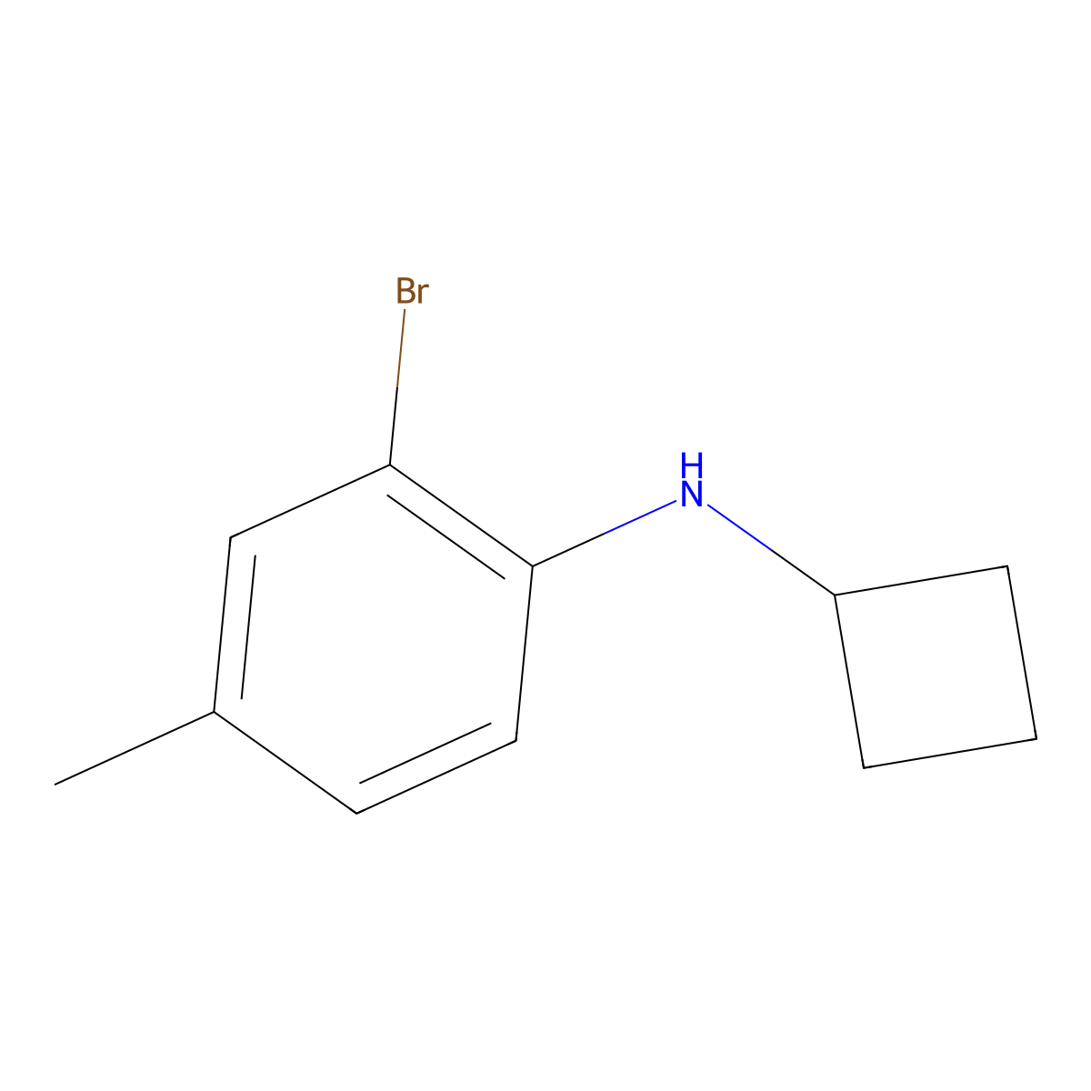 2-bromo-N-cyclobutyl-4-methylaniline molecular structure, CAS 1247907-94-3