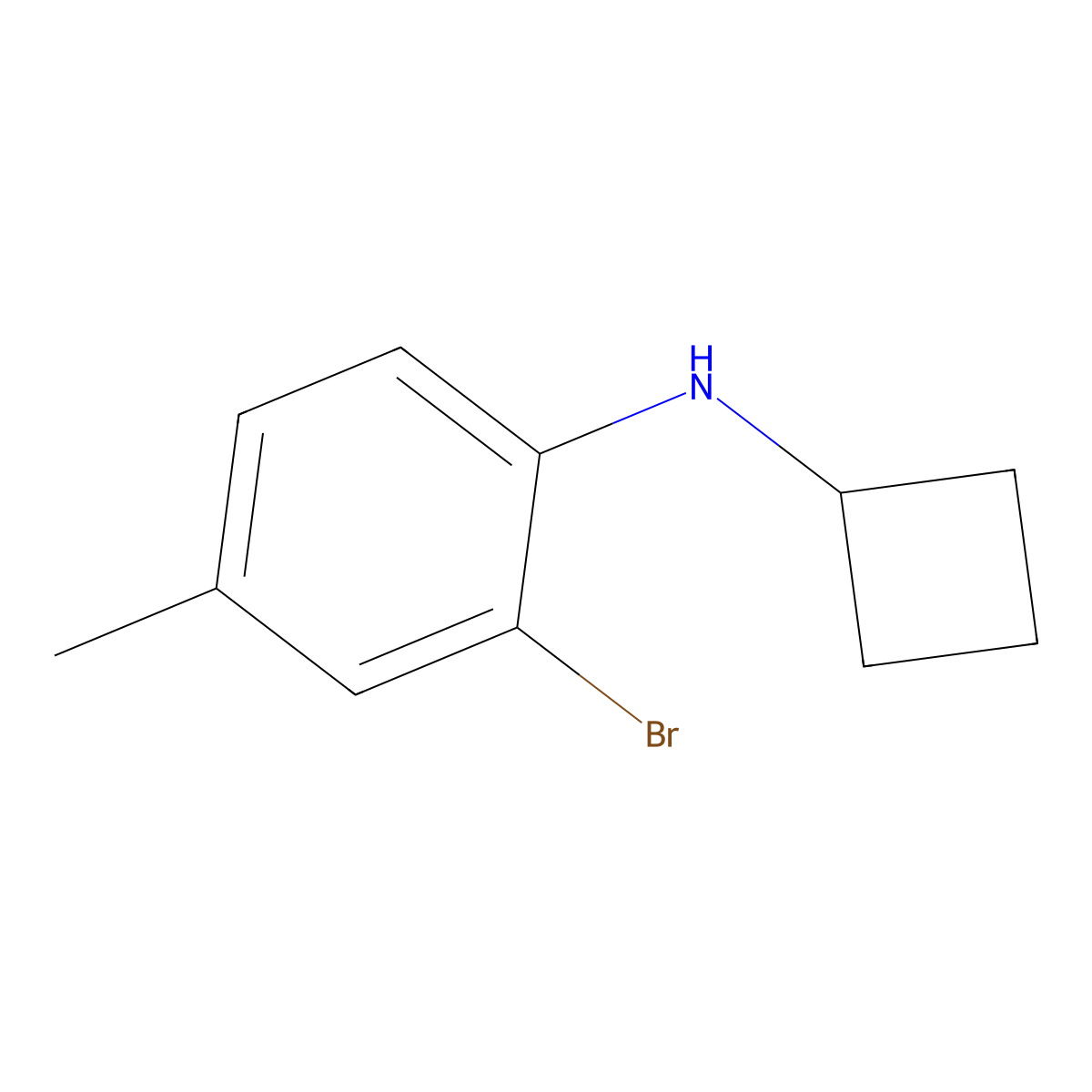 2-bromo-N-cyclobutyl-4-methylaniline molecular structure, CAS 1247907-94-3