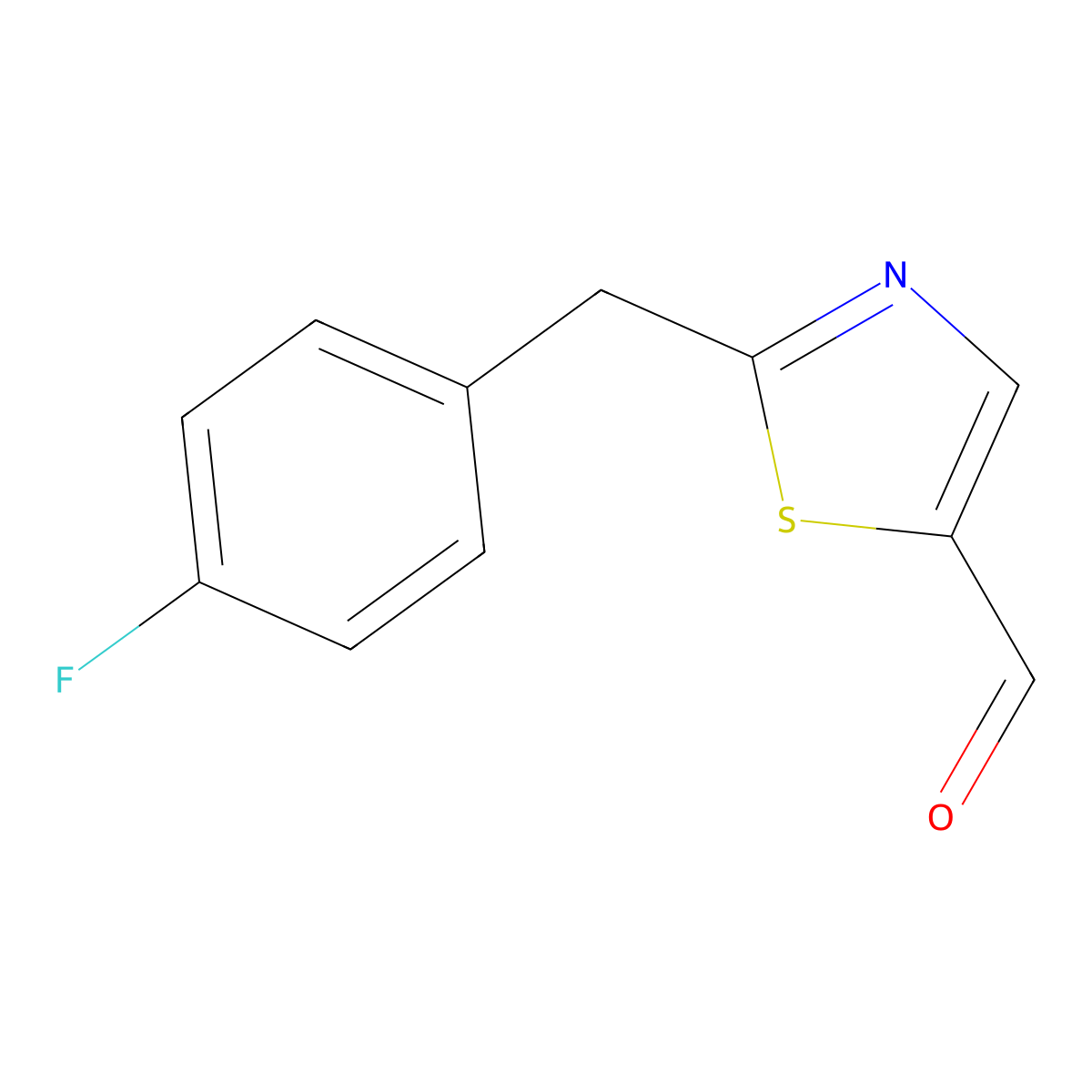 2-(4-Fluorobenzyl)thiazole-5-carbaldehyde molecular structure, CAS 1247908-35-5