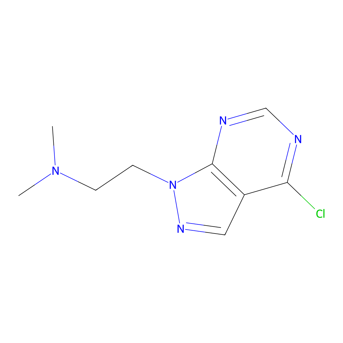 (2-(4-Chloro-1H-pyrazolo[3,4-D]pyrimidin-1-YL)ethyl)dimethylamine molecular structure, CAS 1247910-06-0