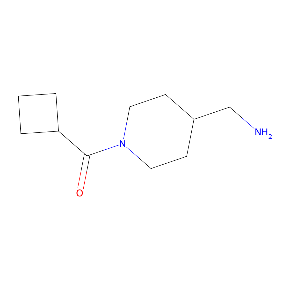 (1-Cyclobutanecarbonylpiperidin-4-yl)methanamine molecular structure, CAS 1247910-33-3