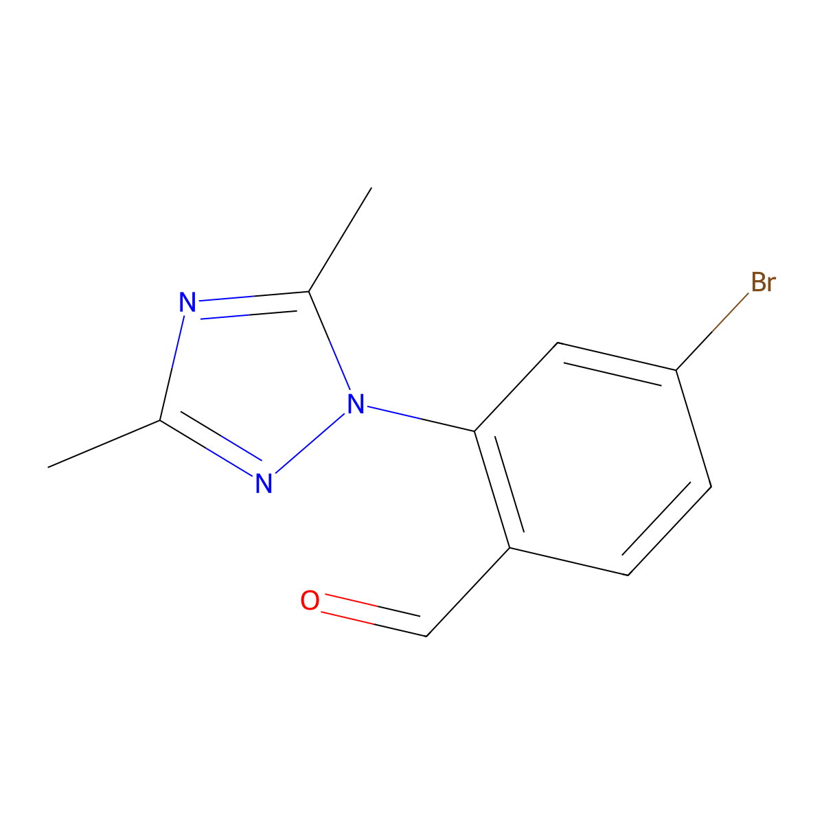 4-Bromo-2-(3,5-dimethyl-1h-1,2,4-triazol-1-yl)benzaldehyde molecular structure, CAS 1247910-61-7