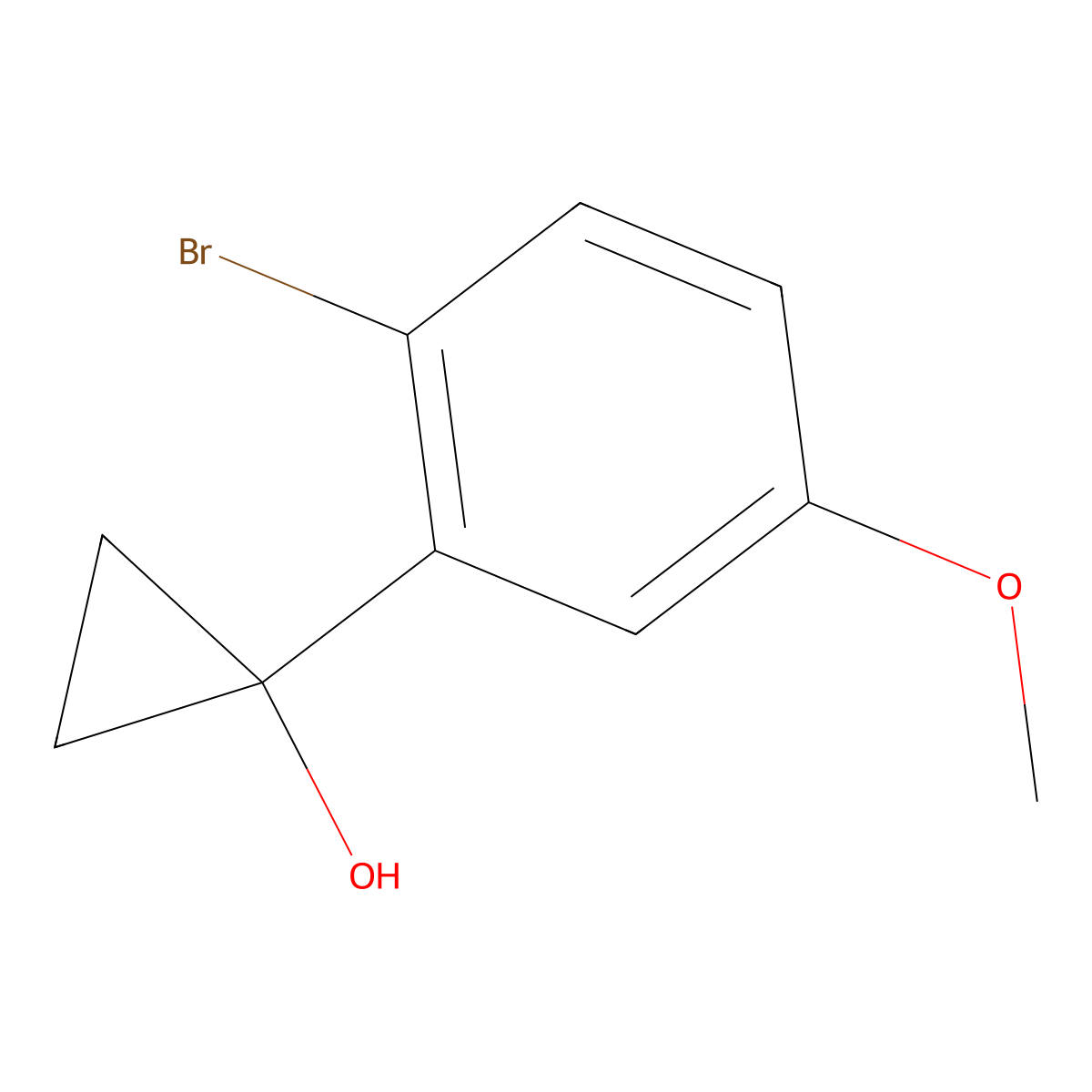 1-(2-Bromo-5-methoxyphenyl)cyclopropan-1-ol molecular structure, CAS 1247912-36-2