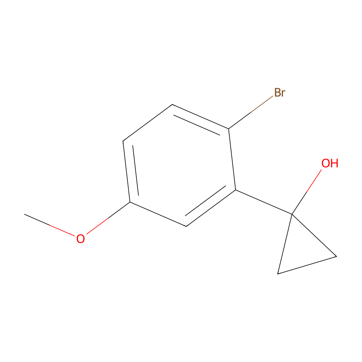 1-(2-Bromo-5-methoxyphenyl)cyclopropan-1-ol molecular structure, CAS 1247912-36-2