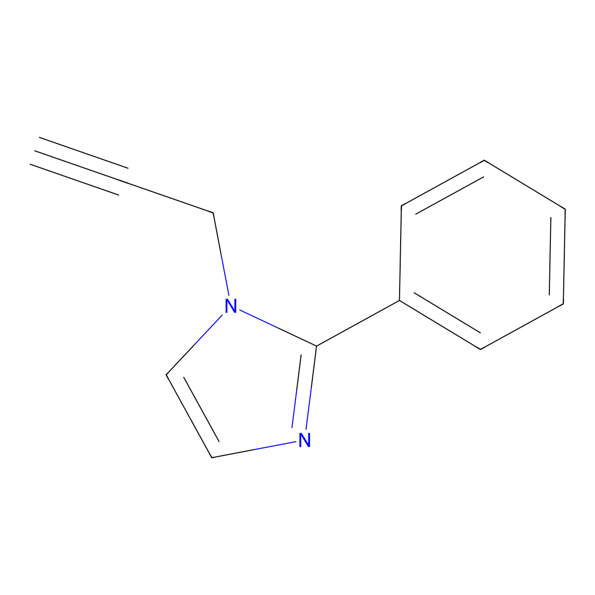 2-phenyl-1-(prop-2-yn-1-yl)-1H-imidazole molecular structure, CAS 1247913-64-9