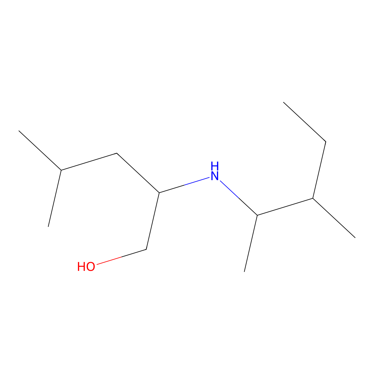 4-Methyl-2-[(3-methylpentan-2-yl)amino]pentan-1-ol molecular structure, CAS 1247914-82-4