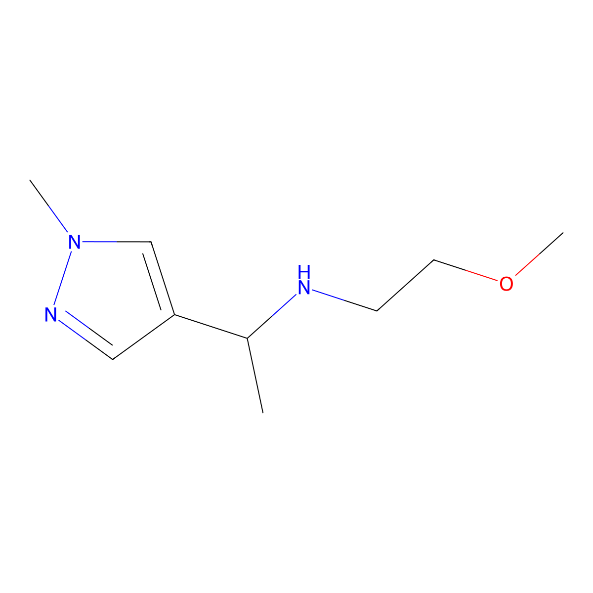 (2-Methoxyethyl)[1-(1-methyl-1H-pyrazol-4-yl)ethyl]amine molecular structure, CAS 1247914-97-1