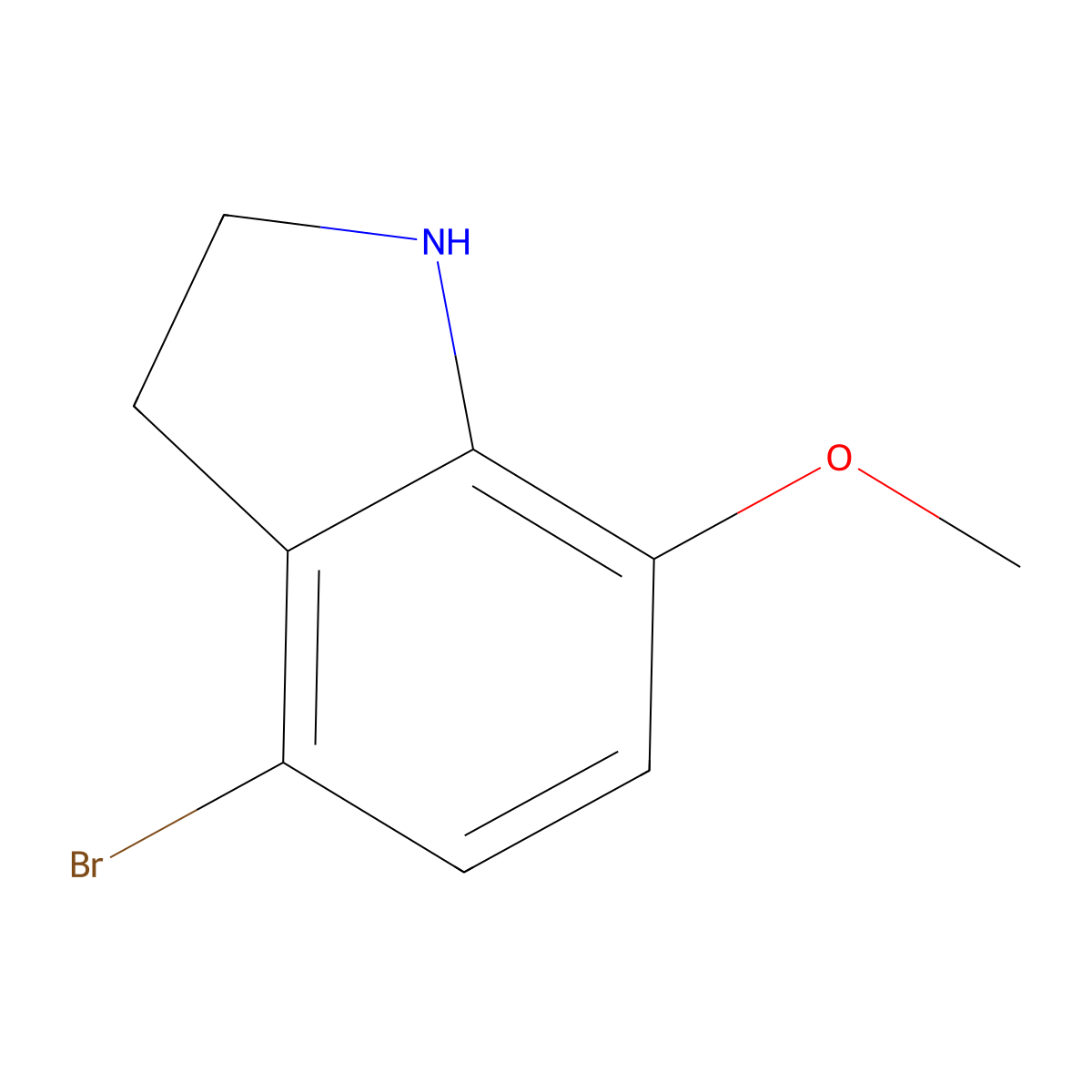 4-bromo-7-methoxy-2,3-dihydro-1H-indole molecular structure, CAS 1247915-41-8