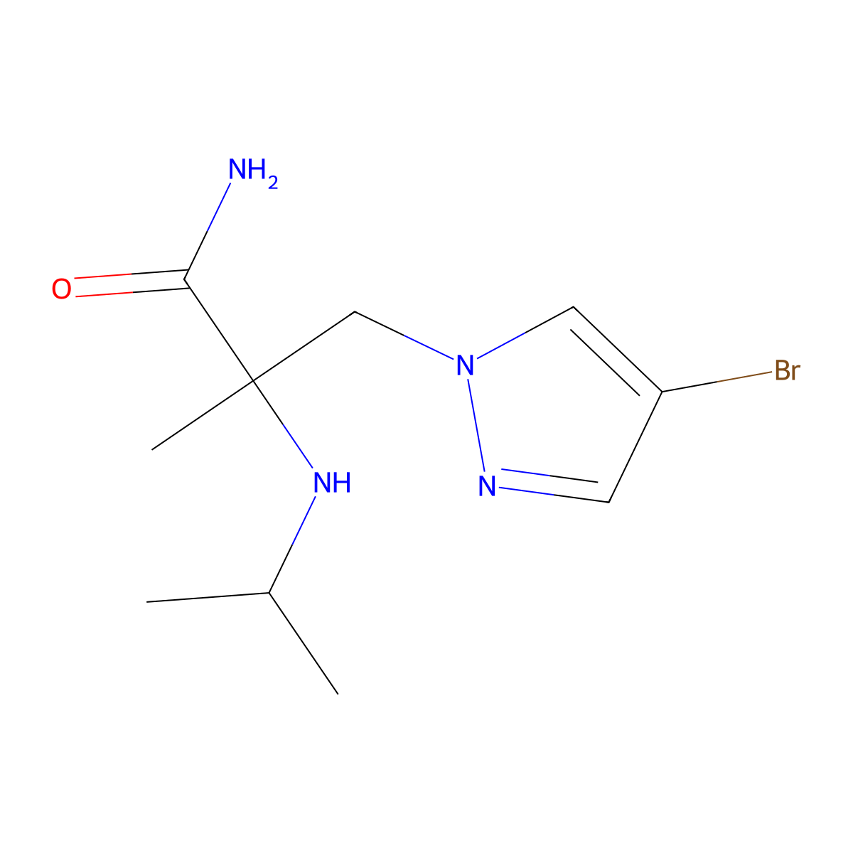3-(4-Bromo-1h-pyrazol-1-yl)-2-(isopropylamino)-2-methylpropanamide molecular structure, CAS 1247917-16-3