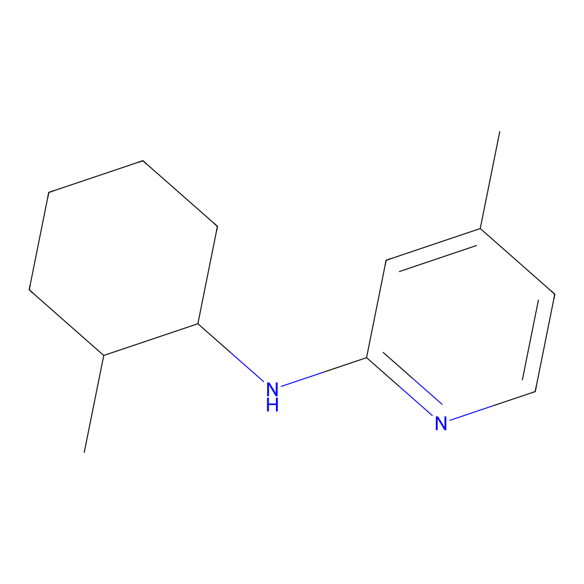 4-methyl-N-(2-methylcyclohexyl)pyridin-2-amine molecular structure, CAS 1247918-01-9