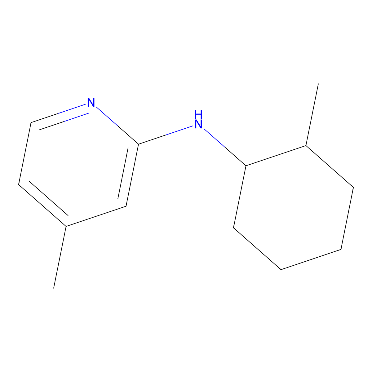 4-methyl-N-(2-methylcyclohexyl)pyridin-2-amine molecular structure, CAS 1247918-01-9