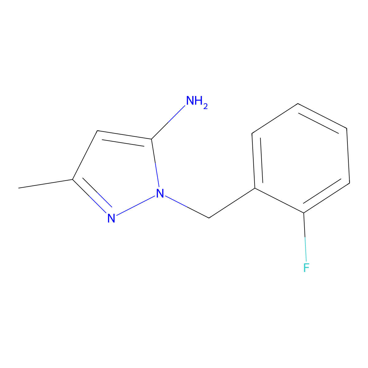 1-(2-Fluorobenzyl)-3-methyl-1H-pyrazol-5-amine molecular structure, CAS 1247920-42-8