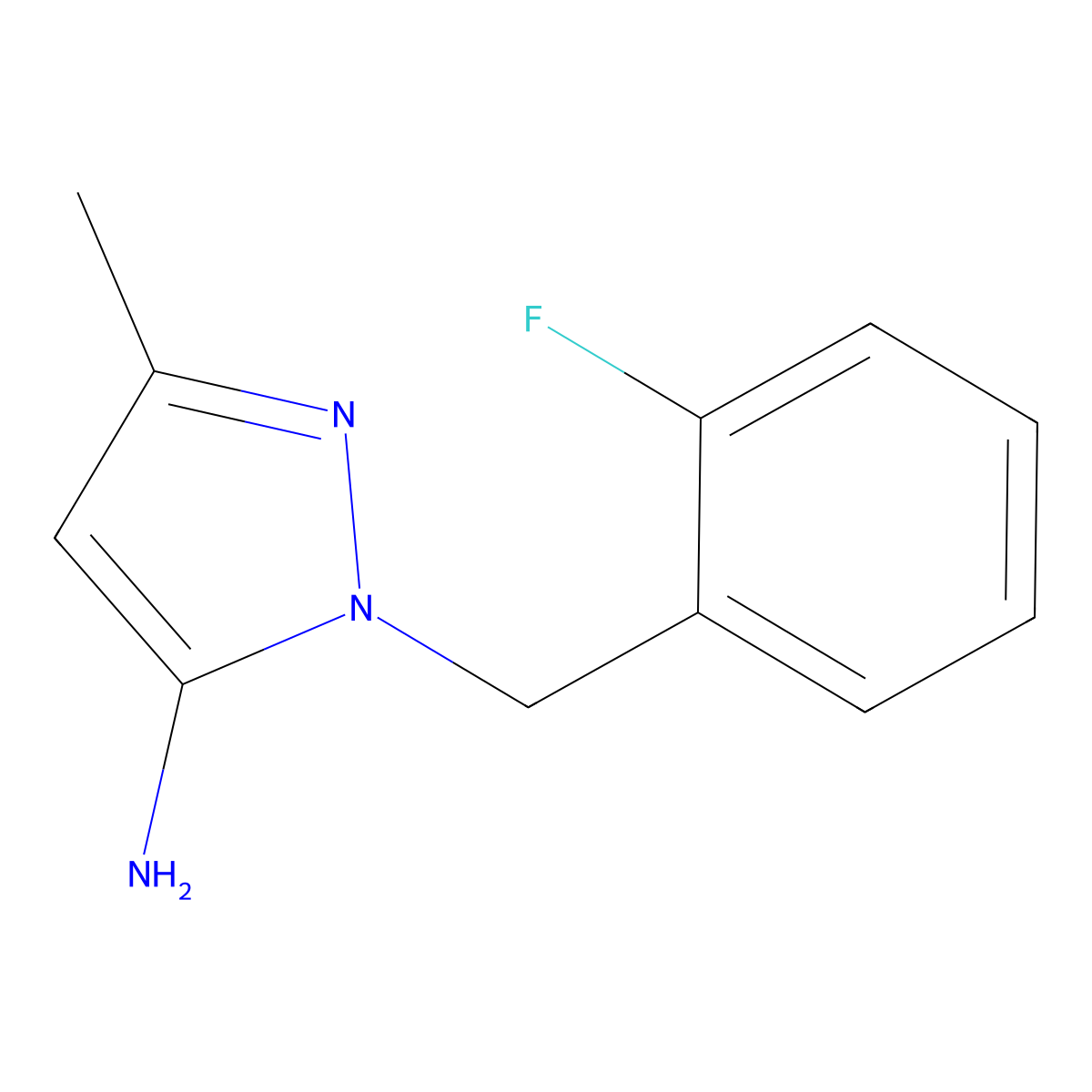 1-(2-Fluorobenzyl)-3-methyl-1H-pyrazol-5-amine molecular structure, CAS 1247920-42-8
