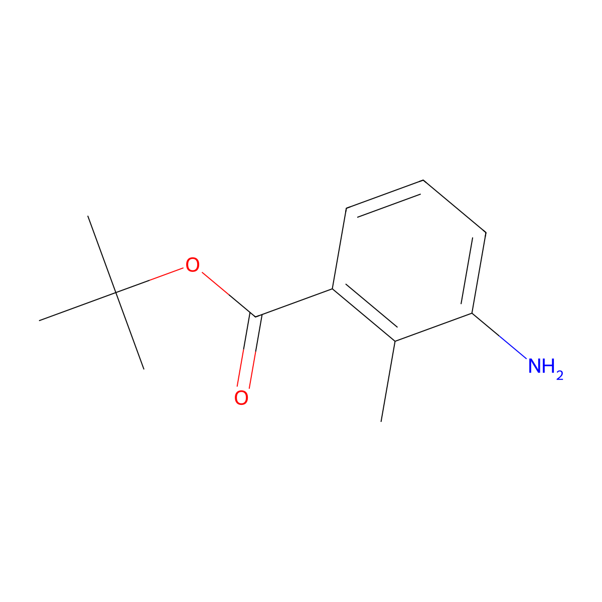 Tert-butyl 3-amino-2-methylbenzoate molecular structure, CAS 1247920-74-6